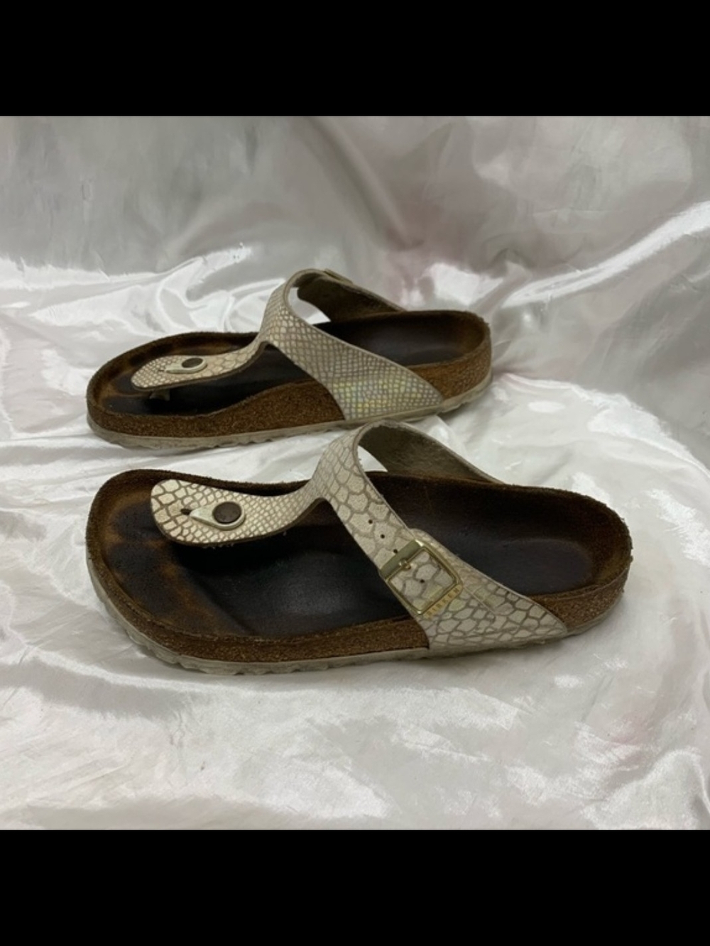 Birkenstock Gezah Iridescent snake print Sandals size women's 38